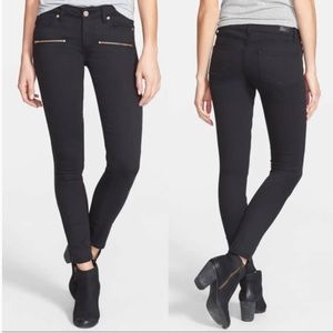 Paige Indio Zip Ultra Skinny in Steel Black